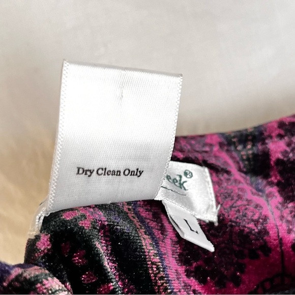 Vintage Velvet Paisley Purple Bib Overalls Coldwater Creek Women Large Jumpsuit - Picture 9 of 16